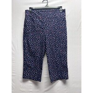Kim Rogers Wmn 16 Pull On Capris Red White Blue Stars Patriotic America Stretch